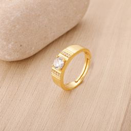 Sterling Silver Golden Parallel Universe Ring For Mens Sterling Silver Zircon Gold Plated Ring-image-72