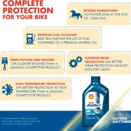 shell Advance AX7 4T 10W-40 API SM Synthetic Blend Engine Oil image 3