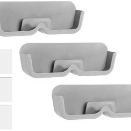 Glasses Rack Pack 3 Glasses Holder Wall Glasses Storage 172 mm x 53 mm x 32 mm Grey Car Sunglass Clip Holder-image-31