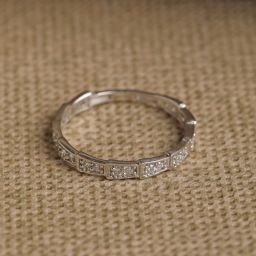 Sterling Silver Cubic Zirconia Rhodium Plated Ring-image-59