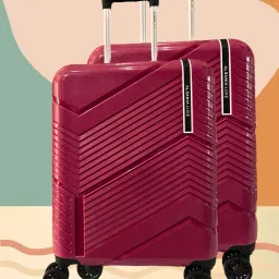 Hard Body Set of 2 Luggage 8 Wheels - EVA - Maroon-image-49