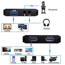 Etzin Capture Card, HDMI Audio Video Capture Card, 1080P 60FPS Video Recorder Capture Device Converter with Mic Input & Audio Output and 4K HD Loop-Out Work with Nintendo Switch/PS4/DSLR/OBS-(EPL-800HVC-02) image 4