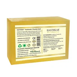 Hasthkar Set of 6 Handmade Chandan Haldi Soap with Glycerin & Coconut Oil - 125 g Each image 5