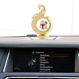 INTERNATIONAL GIFT Golden & Red Ganesha In Peacock Idol Car Dashboard Showpiece-image-82