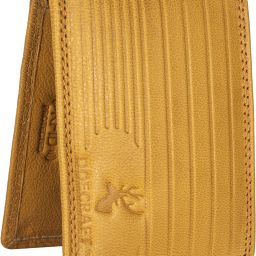 Men Casual, Formal Yellow Genuine Leather RFID Wallet-image-4