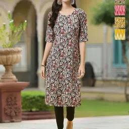 moda rapido Pack of 5 Women Printed Crepe A-line Kurta-picture-16