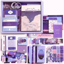 346pcs Journal Supplies Kit Vintage Scrapbook Stickers Pack for Art Journaling Theme,Scrapbook Kit-21