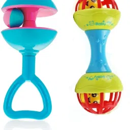 Non-Toxic Attractive Jingle Rattle with Shake & Grab Dumble Teether Rattle Toy Rattle-19