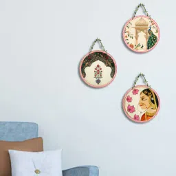suveharts 3 Pcs Peacock Wooden Circle Set Hanging-picture-15