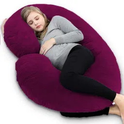 Luxurious Imported Velvet C Shaped Microfibre Solid Pregnancy Pillow Pack of 1-image-69
