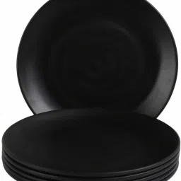 Black Matt Finish Melamine Dinner Plates- 11 Inch (Set of 4) Dinner Plate-24