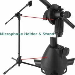 techtest Mic Stand for Singing Microphone Stand Dual Mike Stand for Studio Recording Microphone Stand image 5