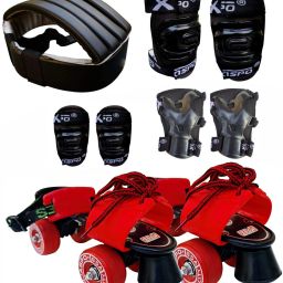 Fighter Senior Skates Combo (Skates+Knee, Elbow, Wrist, Head Guard) For 6-14 yrs Skating Kit-image-76