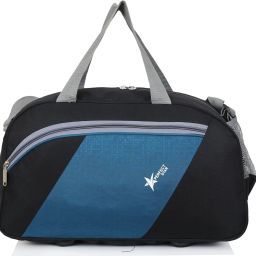 40 L Gym Duffel Bag - 40 L Hand Duffel Bag 12 inch 9.5 inch 20 inch Stylish Light Weight Small Travel Duffel Bag For Men & Women Quality Tested Luggage Bag - Grey - Regular Capacity { Black} - Black-image-56