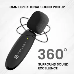 portronics Vlogmate Dual Mic Wireless Microphone With Type C & 8 Pin Receiver for Mobile Microphone image 2