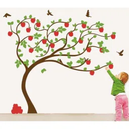 print mantras Pvc Wall Stickers Beautiful Big Apple Tree (7 Feet-picture-32