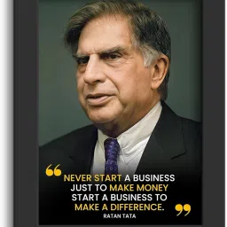 Ratan Tata Photo Frame Laminated Poster Framed Painting Matt Finish Digital Reprint 13.5 inch x 10 inch Painting-13
