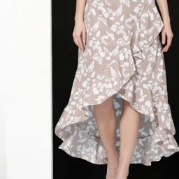 Women Floral Print A-line Beige Skirt-image-96
