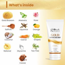 Globus naturals Set Of 3 Gold Radiance Anti Ageing & Brightening Face Wash, 100 gm Each image 5