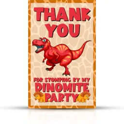Dinosaur theme Thank You for Stomping By My Dinomite Party Tags for Birthday Invitation Card-30