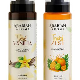 Velvet Vanilla & Tropical Zest Body Mist Combo, Creamy Vanilla & Fruity Mist Body Mist - For Women-image-77