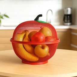 Apple Shape Fruits &84r Vegetables Basket for Kitchen With Net Cover Stainless Steel Fruit & Vegetable Basket-image-61
