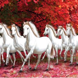 50.8 cm Beautiful Saven Horse Scenery Self Adhesive Sticker-image-64
