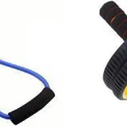 AB EXERCISER COMBO AB WHEEL WITH RESISTANCE TUBE Fitness Accessory Kit Kit-image-40