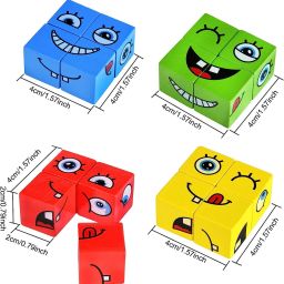 royco Wooden Emoji Cube face Changing Game for Kids Expressions Block Puzzle 3+ Years image 3
