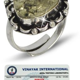 Certified Natural Pyrite Crystal Stone Adujstable Ring for Unisex Crystal, Stone Ring-image-46