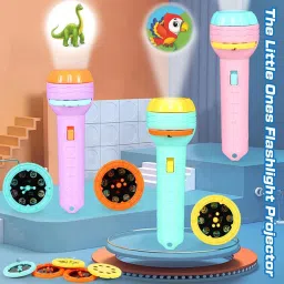 just97 Mini Projector Torch with 3 Slides 24 Patterns Toy for kids YLW13 image 3