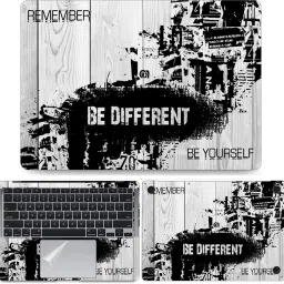 dzazner Fullbody 4 in 1 Precision Cut Laptop Skin Wrap (Top, Bottom, Around Keyboard, Trackpad Protector) Decal Vinyl Sticker Compatible for MacBook Air 13 Inch Retina Display, Model A2179 - Be Different Wooden Self Adhesive Vinyl Laptop Decal 13-image-18