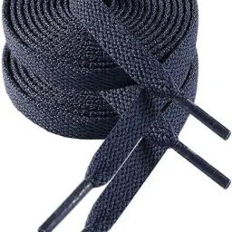 SUNBIRD Half 1/4"Athletic Sport II Running Shoes Design_navy_blue_flat-2Pair shoelaces Shoe Lace-image-1