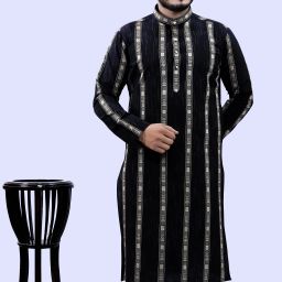 Men Striped Cotton Blend Straight Kurta-image-70