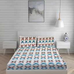sj designer 160 TC Cotton Double Printed Flat Bedsheet-picture-17