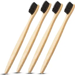 Bamboo Charcoal Toothbrush | Natural ECO Friendly | Soft Bristles Pack of 4 Soft Toothbrush-image-73