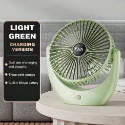 Sampri Rechargeable Lighting & 4-hours Battery Backup Small Pocket, Cooling Mini Hand 3 Speed USB Fan image 3