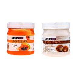 FEELHIGH Combo Of Papaya Face Gel & Cocoa Butter Nourishing Cream - 500ml Each-50