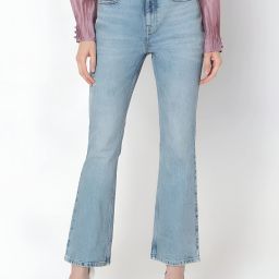 Women Boot-Leg Mid Rise Light Blue Jeans-image-33