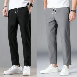 Pack of 2 Men Self Design Black, Grey Track Pants-image-28