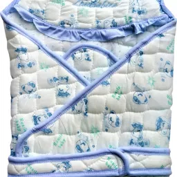 Infant Baby Wrapper Cum Sleeping Bag Soft Fabric Cartoon Print Blue Color Baby Hooded Wrapper Baby Hooded Wrapper/Blanket-image-18