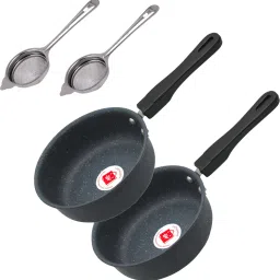 LAZYwindow Superior Quality Nonstick Frying Pan & Tea Stainer, Sauce Pan 17 cm diameter 1 L capacity-picture-11
