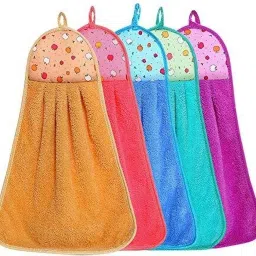 Hanging Hand Towel Velvet Napkin for Kitchen and Wash Basin HHTx4.113 Random Colour Cloth Napkins-image-56