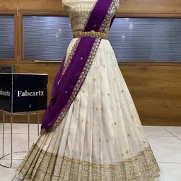 fabcartz Self Design Semi Stitched Lehenga Choli-picture-5