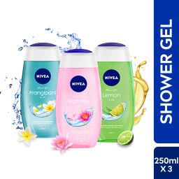 Shower Gel with Oil, Water Lily, Lemon, Frangipani | Refreshing Scent of Flowers-10