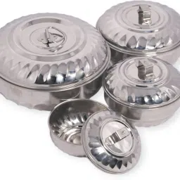 Stainless Steel Round flower Multipurpose Containers/Serving Dish/Storage Container Serving Set-image-45