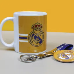 Set of 3 Real Madrid Printed Coffee Keychain And Badge For Football Fan Gift Ceramic Coffee Mug-image-50
