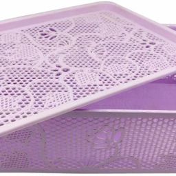 Plastic storage Boxes Storage Basket Home Organizer with Handles Shelf Baskets Plastic Fruit & Vegetable Basket-image-13