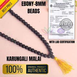 vibesle Karungali Malai For Men 108 Bead With Certification Original Ebony Wood Mala 8mm Beads Wood Necklace-picture-1