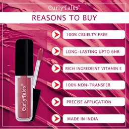 CurlyTales Set of 4 Weightless Matte Long Lasting Liquid Lipsticks - 3 ml each image 4